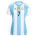 Argentina Rodrigo De Paul #7 Prima Maglia Femmina Copa America 2024 Manica Corta